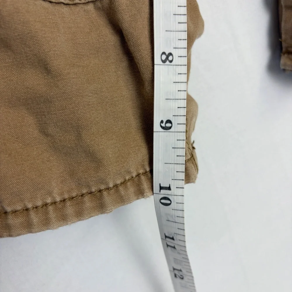 OshKosh Bgosh Kids Tan Canvas Overalls 12 Months Cotton Workwear Snaps Brown